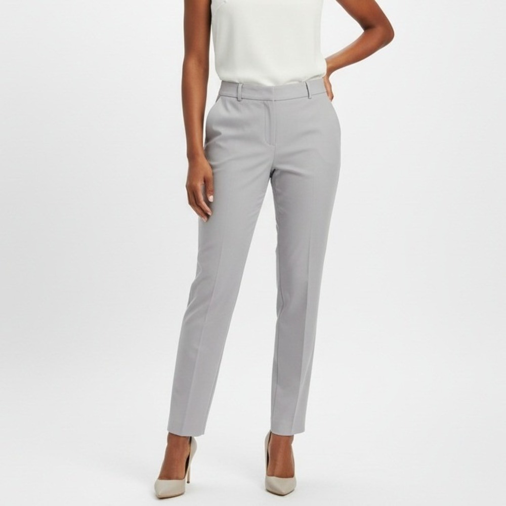 Liz Claiborne Women Audra Classic Career Pant Cotton Stretch Office Gray Size 16